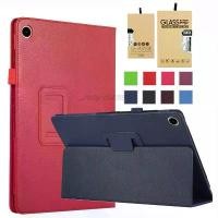 ราคา for Samsung Galaxy Tab A9 8.7" X110 X115 / A7 Lite T225 T220/Tab 3 7.0 P3200 / Tab 4 T230 T235 / 8.4 2020 T307U PU Leather Flip Case Folding Stand Protective Cover & Tempered Glass (173084938668025694