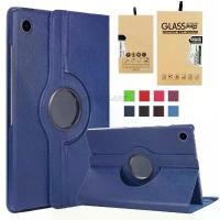 ราคา for Samsung Galaxy Tab A 8.0 & S Pen 2015 P355 P350 T355 T350 / Tab A 8.0 2017 T385 T380 / S2 8.0 T719N T710 T715 T387 PU Leather Flip Case 360 Degree Rotating Stand Cover & Tempered Glass (1730849843