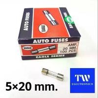 ราคา ฟิวส์หลอดแก้วEAGLE 5×20mm.(100 หลอด)ค่าแอมป์0.5A- 30A Glass fuse COD (1732351088934028997)