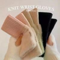 ราคา พร้อมส่ง Knit wrist gloves G01 ถุงมือกันหนาว แบบครึ่งนิ้ว ขนหนา สินค้าดี (1731688806057216492)