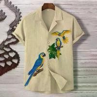 ราคา เสื้อเชิ้ตผ้าลินิน สำหรับผู้ชาย ใส่หน้าร้อน พิมพ์ลายนกแก้ว ดีไซน์ 3 มิติ แขนสั้น เสื้อเชิ้ตคอปก แฟชั่น เสื้อเชิ้ตลำลอง ไซส์ใหญ่ มีไซส์ 5XL เสื้อ jacket carhartt มาริโอ้ เสื้อ (1732061414863897921)