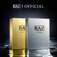 ราคา RAY MASK gold & facial mask เรย์ มาส์ก สูตร สีเงิน&สีทอง (1 กล่อง 10แผ่น) (1732165740208162275)
