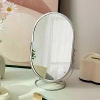 ราคา กระจกเครื่องสำอาง วัสดุเหล็ก สำหรับเดสก์ท็อป ห้องนอน และของใช้ในครัวเรือน หมุนได้ 360° ทรงวงรี เหมาะสำหรับหอพัก กระจกแต่งตัว กระจก ตัดผม ชาย แค่ กระจก กั้น smart mirror (1731425528669636172)