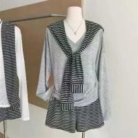 ราคา ชุดขี้เกียจ สไตล์เกาหลี ต้นฤดูใบไม้ร่วง พร้อมผ้าคลุมไหล่ เสื้อยืดแขนยาว กางเกงขาสั้นลายทาง ชุดสามชิ้น ชุดลำลองและทันสมัย ชุด xxlผู้หญิง ฮาวาย ผู้ หญิง สวย เซต สาวอวบ ไซส์ ใหญ่ อก (1732338270469719844)