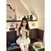 ราคา ชุดสูทสไตล์เรียบหรู ฤดูร้อน เสื้อเปิดไหล่ เย็บปะติดปะต่อกันลูกไม้ กระโปรงฉัตรเอวสูง เสื้อผ้าผู้หญิง ชุด xxlผู้หญิง ฮาวาย ผู้ หญิง สวย เซต สาวอวบ ไซส์ ใหญ่ อก 50 น้ําหนัก 100 โล set outfit (17323268272