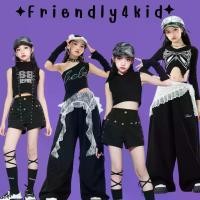 ราคา friendly4kid ชุดเต้น HipHop Kids Outfit ชุดเต้นเด็กแฟชั่นเกาหลี Jazz HipHop Costume โทนสีดำ (1732209517037913979)