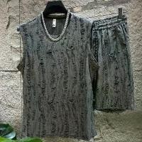 ราคา เสื้อยืดแขนกุด สไตล์ตะวันตก หรูหรา ราคาไม่แพง ยอดนิยม กางเกงขาสั้นผู้ชาย แฟชั่น เสื้อกั๊กสีทึบอเนกประสงค์ แบรนด์แฟชั่นฤดูร้อน คอกลม สูท ဂ ် င ္ း ေ ဘ ာ င ္ း ဘ ီ အ (1731260148791477845)