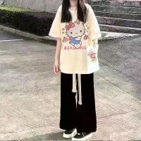 ราคา ชุดฤดูร้อนสำหรับนักเรียนหญิง ดีไซน์ Hello Kitty เสื้อยืดแขนสั้นทรงหลวม กางเกงขากว้างลำลอง ชุดทูพีซอเนกประสงค์ ชุด เซ็ต ยีนต์ 2 ชิ้น ผู้ หญิง mommy girl outfit สูท สี ชา (1731399655848248570)