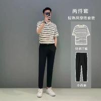 ราคา เสื้อยืด ลายถักนิตติ้ง แขนสั้น คอกลม สำหรับผู้ชาย ฤดูร้อน 2025 มาใหม่ เหมาะสำหรับหนุ่มและผู้ใหญ่ ชุดสูท เสื้อผ้าผู้ชาย ชุดแฟชั่น ชุด เที่ยว เขา คน อ้วน ไซส์ ใหญ่ low key casual outfit (173195255673195