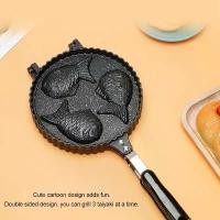 ราคา เครื่องทำวาฟเฟิลรูปปลา Pan 3 ปลาน่ารัก อลูมิเนียมชุดความร้อนสองด้าน Taiyaki พิมพ์ขนมไทยากิ กระทะพิมพ์ลาย ขาย (1732385800363148465)