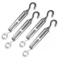 ราคา เกลียวเร่ง สแตนเลส 304 ขนาด 8 มม.จำนวน 4 ตัว 4xStainless Steel 304 Hook & Eye Turnbuckle Wire Rope Tension Tool M8 (1729582104770218889)