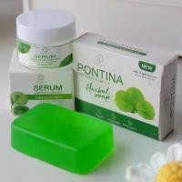 ราคา Pontina เซตคู่เซรั่มใบบัวบก30กรัม+สบู่ใบบัวบกใหญ่70กรัม Pontina Herbal Soap & Serum Centella Asiatica พรทิน่า (1731213656434444025)