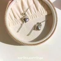 ราคา On time earika.earrings - heart & string ต่างหูห้อยหัวใจและสายโซ่เงินแท้ เหมาะสำหรับคนแพ้ง่าย (1732245259062970455)