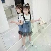 ราคา จัดส่งทันที. Dress baby girl clothing child bib child dress fashion check htc2 PCs s ื๊ ยมก RA prong Denim lace plus sweater htc2-years (1732381656827070459)
