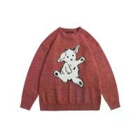ราคา เสื้อสเวตเตอร์เกาหลีสีแดงดีเทลการ์ตูนงานขน Premium Korea Sweater Minimal Style (1731275031146564141)