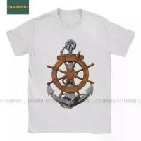 ราคา . เสื้อยืดผู้ชาย Cotton T-shirt เสื้อยืดลายเรือใบ Anchor Ship Wheel And Anchor เสื้อยืดแขนสั้น ราคาถูก เสื้อเชิ้ตเข้ารูป (1732079632482534917)