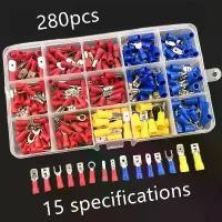 ราคา ​​ชุดหางปลาต่อสายไฟ 280 ชิ้น | หุ้มฉนวน Assorted Crimp Spade Terminal Insulated Electrical Wire Cable Connector Kit Set (1732074019278259694)