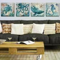 ราคา ภาพวาดสัตว์ทะเล, ผ้าใบน้ำมัน, การออกแบบปลาหมึก, แมงกะพรุนและปลาหมึก, สีฟ้า, น่ารักและน่าสนใจ, เหมาะสำหรับห้องนั่งเล่น, ห้องนอน, ศิลปะตกแต่งผนังบ้าน, กรอบรูป (1732291845938185421)