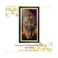 ราคา กรอบรูป มงคล เสือ ขอบดำ/ทอง เสริมฮวงจุ้ย อำนาจ วาสนา กรอบขนาด 25.5 x 46.5 เซนติเมตร (1732138663111264187)