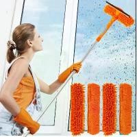 ราคา น้ำยาทำความสะอาดหน้าต่าง ไม้กวาดหุ้มยาง 2 in 1 ด้ามยาว 72 นิ้ว ไม้ถูพื้นหน้าต่าง ไม้ถูพื้นวิเศษ เหมาะสำหรับทำความสะอาดบ้าน ฝักบัว และประตู กระจก รวมชุดเครื่องมือทำความสะอาด (1732125832352532432)