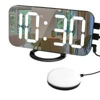 ราคา นาฬิกาปลุกดิจิตอล, พร้อมพอร์ตชาร์จ USB 2 พอร์ต, กระจก LED ขนาด 7 นิ้ว, นาฬิกาปลุกอิเล็กทรอนิกส์, สีดำ (1731830875953988921)