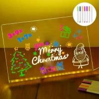 ราคา กระดาน Led ขนาดใหญ่ พร้อมสี ไฟ LED กระดาน Acrylic กระดาน LED สำหรับเขียนและวาดภาพ กระดาน Erase แห้ง พร้อมปากกา 7 อันและอุปกรณ์เสริม (1732260068774872843)