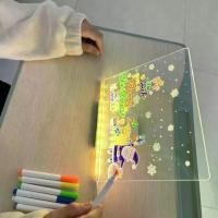 ราคา กระดาน Led ขนาดใหญ่ พร้อมสี ไฟ LED กระดาน Acrylic กระดาน LED สำหรับเขียนและวาดรูป กระดาน Erase แห้ง พร้อมปากกา 7 อันและอุปกรณ์เสริม (1732219159665935459)