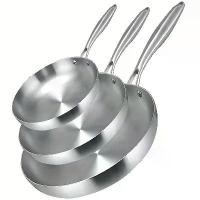 ราคา กระทะ สแตนเลส ไม่เคลือบผิว เครื่องครัว เหมาะสำหรับเตาแก๊สและเตาแม่เหล็กไฟฟ้า เข่ง ปลาทู พลาสติก 8 นิ้ว (1732390897573922740)