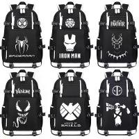 ราคา มาร์เวล, ธีม Deadpool, สไปเดอร์แมน, และ Venom, การออกแบบ S.H.I.E.L.D. กระเป๋าเป้ ดีไซน์เสือดำ สำหรับผู้ชายและผู้หญิง กระเป๋าเป้นักเรียน เรืองแสง ทันสมัย เหมาะสำหรับนักเรียน ExperienceHall (17324226696