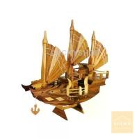 ราคา เรือสำเภาจีน เรือสำเภาไม้ เสริมฮวงจุ้ย Chinese junk ความมั่งคั่ง ของขวัญ ของตกแต่ง (1729636673433471104)