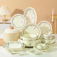 ราคา ชุดชามและจานเซรามิก Underglaze สไตล์ญี่ปุ่น ชามข้าวในครัวเรือน จาน จานปลา ขายส่ง (1732318978491516456)