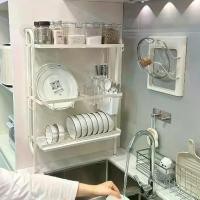 ราคา ที่คว่ำจานแบบติดผนัง ประหยัดพื้นที่ พร้อมถาดระบายน้ำแบบถอดได้ ทำจากสแตนเลส 304 สำหรับใช้ในครัวที่ทนทาน ถือจาน 12 ใบ ถ้วย 8 ใบ ชาม 4 ใบ เหมาะสำหรับเคาน์เตอร์หรือชั้นวางตู้ขนาดเล็ก (1732258907749320494)