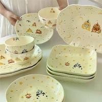 ราคา จานเซรามิกสำหรับอาหารเช้า ลายหมีและจุด เหมาะสำหรับใส่ผลไม้และโยเกิร์ต ชาม (1731686627108751247)