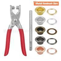 ราคา ชุดคีมตาไก่ Grommet, 1 ชุด, ชุดคีมเจาะรูตาไก่, พร้อมตาไก่โลหะ 4 มม. 100 ชุด, ชุดเครื่องมือ Grommet, สำหรับงานหนัง, [COD] (1732143806659397142)