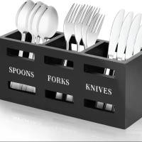 ราคา กล่องช้อนส้อม กล่องช้อนส้อมไม้ มี 3 ช่อง ที่ใส่ช้อนส้อมความจุขนาดใหญ่ ที่ใส่ช้อนอเนกประสงค์ กล่องช้อนส้อม ที่ใส่ช้อนส้อมสไตล์ เหมาะสำหรับส้อม ช้อน มีด สีดำ (1732433394467374590)