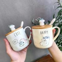 ราคา แก้ว แก้วเซรามิก แก้วเซรามิค แก้วมัค (แฮมสเตอร์ 400 ml ฝาไม้) แก้วชา แก้วกาแฟ แก้วกระเบื้อง พร้อมฝาปิด+ช้อน ของขวัญแก้วมัค mug (1732194382732691522)
