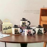 ราคา [COD] แก้วเซรามิก ชุดแก้วกาแฟ แก้วกาแฟ ฝาปิด ช้อน แก้ว ฝาปิด ชุดแก้วกาแฟแมวน่ารักพร้อมกล่องสวยงาม (1732413618977866970)