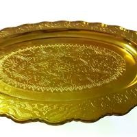 ราคา ถาดพลาสติกสีทอง จำนวน 1 โหล ถาด ทองเหลือง ขัน ตักบาตร วาง พาน ใส่ ข้าว ชามลาย กลม จ า จาน สแตนเลส garbage plates vegetable tray เคลือบ กระปุก sứ thanh เปลือก plato ช้อนส้อม น่ารัก ช้อน กลาง ขนาด (1731