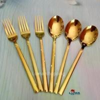 ราคา ขายดี ช้อน ส้อมสีทอง สแตนเลสอย่างหนา USA stainless (( 1 คู่ ช้อน+ส้อม)) (1732048087932438468)
