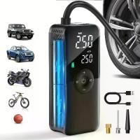 ราคา เครื่องเติมลมยางรถยนต์, ปั๊มคอมเพรสเซอร์แบบพกพาดิจิตอล, ไร้สาย 2600mAh, เหมาะสำหรับรถยนต์, รถจักรยานยนต์, และจักรยาน, พร้อมการควบคุม APP ฉุกเฉิน, ชุดสตาร์ทเตอร์, อุปกรณ์เสริมคนขั (1732156506936150001)