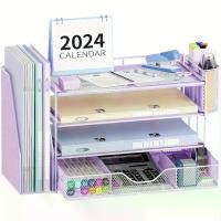 ราคา กล่องเก็บของถาดจดหมายกระดาษ พร้อมที่ใส่แฟ้ม อุปกรณ์เสริมโต๊ะ 4 ชั้น มีลิ้นชักและที่ใส่ปากกา 2 ช่อง สำหรับองค์กรสำนักงานที่ทำงาน ตะกร้า แมว ตะกร้า แมว กระบุง ตะกร้า ใส่ เสื้อผ้า 4 ชั้น (173221172064115