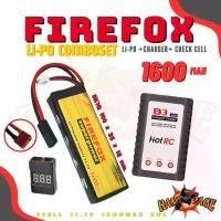 ราคา เวลาพิเศษ ชุดแบตลิโพ FireFox 11.1V 1600 mAh 20C Li-po ที่ชาร์จ และตัวเช็คเซลล์ แบตลิโพ 3 เซลล์TikTok (1732350797492815109)
