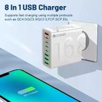 ราคา ที่ชาร์จ USB C, 150W, พอร์ตชาร์จเร็ว, PD Type C, ที่ชาร์จติดผนัง, เข้ากันได้กับ iPhone 15, Samsung, Xiaomi, 8 พอร์ต, ปลั๊ก EU/US, ที่ชาร์จโทรศัพท์ (1731295431665550523)