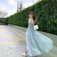 ราคา เดรสสายเดี่ยวเสื้อกั๊กลูกไม้สีน้ำเงิน สำหรับผู้หญิง สไตล์ฤดูร้อน สไตล์ฝรั่งเศส เรียบหรู ดีไซน์วันหยุดชายทะเล เดรสยาวรัดเอว [COD] จ้า งาน เดรส คุณครู ชุด ทํางาน ผ้า ไทย (1732319420822226042)