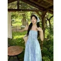 ราคา เดรสยาว สไตล์เกาหลี ลูกไม้ลายสก๊อตสีฟ้าอ่อนโยน กระชับสัดส่วน ระดับไฮเอนด์ สายรัดถอดได้ เสื้อท่อนบน สำหรับผู้หญิง ดีไซน์หนีบรรยากาศแสนโรแมนติก [COD] จ้า งาน เดรส คุณครู ชุด ทํางาน ผ้า ไทย (173231946374