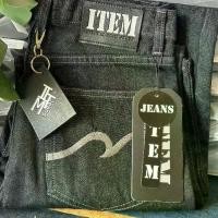 ราคา กางเกงยีนส์Item มิดไนด้ายเทารหัส002 ปักกระเป๋าหลัง ผ้า14oz เอวสูง (1729683934805002954)