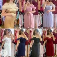 ราคา SG351 เดรสปาดไหล่ ใส่ออกงาน ทรงสวยผ้าแก้วบัพเบิ้ล งานซิปหลัง ผ้า: ผ้าซาร่าเงา สี ชมพู น้ำตาลทอง เทา แดง ขาว กรมท่า บล็อกบัสเตอร์ (1731555903973066446)