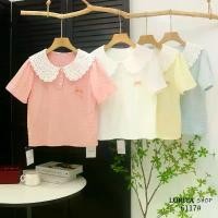 ราคา Lorita Shop เสื้อคอบัว แบบสวม แต่งโบว์สีชมพู น่ารักๆๆ ผ้า Popcorn นุ่ม ยืดได้ ใส่สบาย เนื้อผ้ จัดส่งเฉพาะจุด (1732149747127190940)