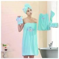 ราคา ที่นิยมมากที่สุด ชุดผ้าขนหนูอาบน้ำ, ผ้าขนหนูนาโน, กระโปรงอาบน้ำ 3 ชิ้น, การ์ตูนน่ารักผู้หญิง, เสื้อคลุมอาบน้ำ,ผ้าขนหนู,หมวกอาบน้ำ (1732264314774521809)