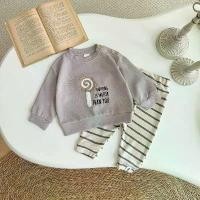 ราคา เสื้อผ้าเด็ก ชุด 2 ชิ้น/เซ็ต ฤดูใบไม้ร่วง มาใหม่ แขนยาว เสื้อปักอมยิ้ม ผ้าขนหนู กางเกงลายทาง เหมาะสำหรับเด็กอายุ 0-3 ปี ชุดเสื้อผ้าเด็ก (1732401406734337381)